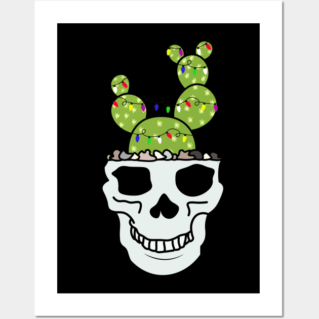 Christmas Tree Succulent Cactus Skull Head Wall Art by charlescheshire